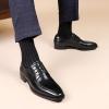 HINDOLA Men's Lace-up Dress Shoes Leather Formal Business Oxford Derby Shoes Retro Dress Shoes for Men Black view 2