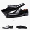 HINDOLA Men's Lace-up Dress Shoes Leather Formal Business Oxford Derby Shoes Retro Dress Shoes for Men Black view 4