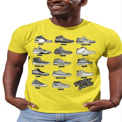 Shirt to Match Cool Grey - Retro 1 2 3 4 5 6 7 8 9 10 11 12 13 Sneakers, Men's Tee to Match -s