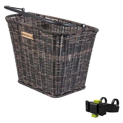 Basil VR Basket Bremen Rattan Look KF Including KF Handlebar Adaptor | Attachment: Klickfix | Natural Bra