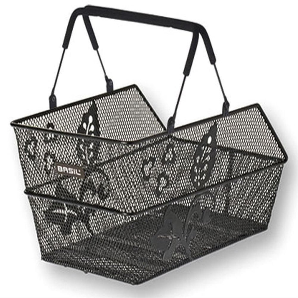 Basil Multi-System Rear Basket | Aluminium Black |