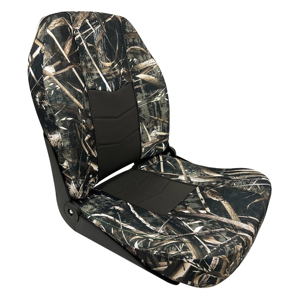 Wise 3340-1785 Quantum Series Fold Down Fishing Boat Seat, Max 5 Camo/Jazz Black