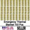 GALAXYLENSE Emergency Mylar Thermal Blanket for Survival First Aid Kits Army Outdoors Hiking Camping Bug Out Trauma Desert All Weather Condition Protection (150 Packs Gold) view 2