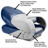 Tempress Navistyle High Back Folding Boat Seat (Blue/Gray) view 3