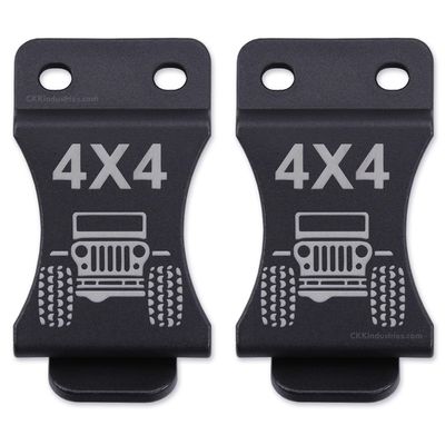 KYDEX Belt Clip for Holsters & Sheaths (w/4x4 Engraving) - (Fits 1.50in Belts) - (Inside-The-Waistband/IWB) - (USA Made) - (2 Pack)