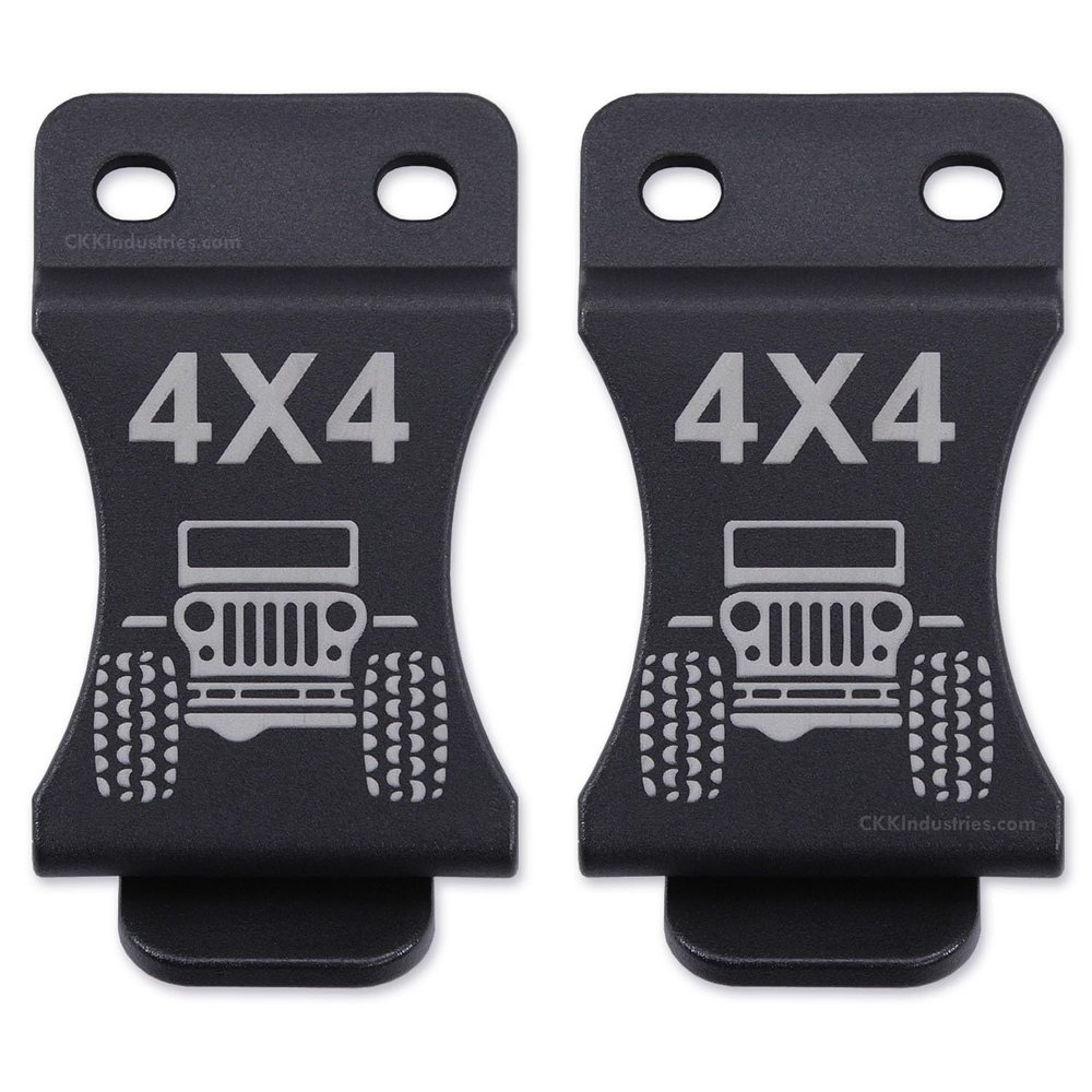 KYDEX Belt Clip for Holsters & Sheaths  (w/4x4 Engraving) - (Fits 1.50in Belts) - (Inside-The-Waistband/IWB) - (USA Made) - (2 Pack)