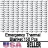 GALAXYLENSE Emergency Mylar Thermal Blanket for Survival First Aid Kits Army Outdoors Hiking Camping Bug Out Trauma Desert All Weather Condition Protection (150 Packs Silver) view 2