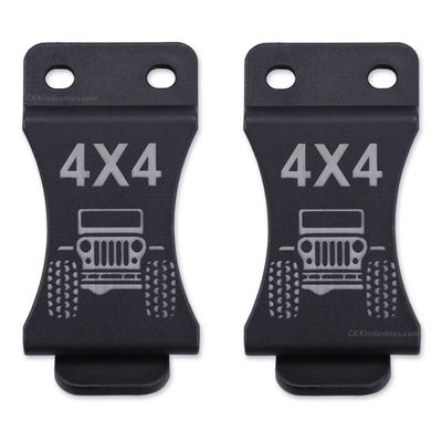 KYDEX Belt Clip for Holsters & Sheaths (w/4x4 Engraving) - (Fits 1.75in Belts) - (Inside-The-Waistband/IWB) - (USA Made) - (2 Pack)