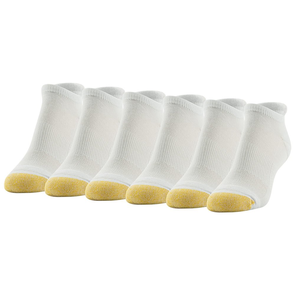 GOLDTOE Women's Vacay Cushion Tab Socks, 6-Pairs, White, Shoe Size: 6-9