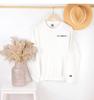 Custom Embroidered Roman Numeral Date Crew Sweatshirt Sweaters/Couples Special Day Date/Initials on Sleeve/Wedding Day Anniversary Birthday Lovers Gift White view 3