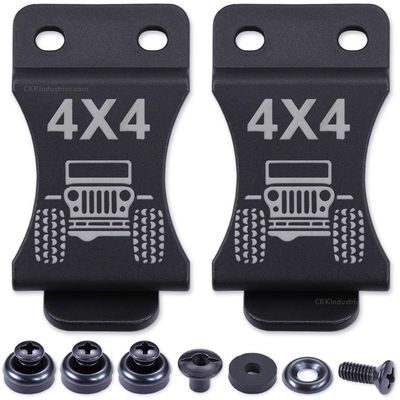 KYDEX Belt Clip for Holsters & Sheaths (w/4x4 Engraving) - (Fits 1.50in Belts) - (Inside-The-Waistband/IWB) - (USA Made) - (w/Mounting Hardware) - (2 Pack)