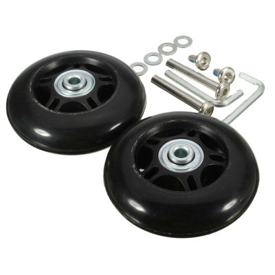  1 Pair Luggage Suitcase Wheels Repair Kit Parts Axles Swivel Caster Black Flexible, 70x19mm