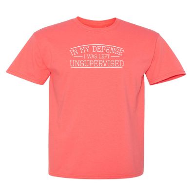 Defense Unsupervised Shirt Graphic Novelty Sarcastic Funny Tshirt M Coral