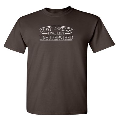 Defense Unsupervised Shirt Graphic Novelty Sarcastic Funny Tshirt S Brown