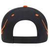 Ashen Fane Flame Design 6 Panel Structured Low Profile Brushed Cotton Twill Baseball Hat, Blk/B.Org/B.Org view 3