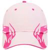 Ashen Fane Flame Design 6 Panel Structured Low Profile Brushed Cotton Twill Baseball Hat, S.Pnk/H.Pnk/H.Pnk view 2