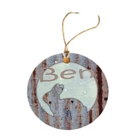 Personalized Easter Basket Name Tag for Kids, Custom Bunny Ornament, Gift for Girls and Boys (Light Green)