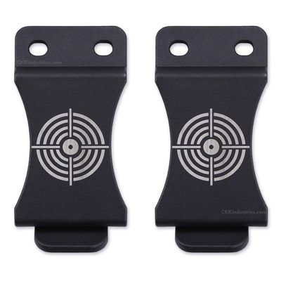 KYDEX Belt Clip for Holsters & Sheaths (w/Bullseye Target Engraving) - (Fits 1.75in Belts) - (Inside-The-Waistband/IWB) - (USA Made) - (2 Pack)