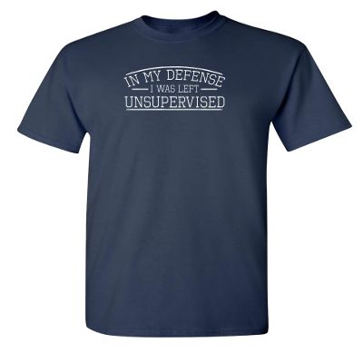 Defense Unsupervised Shirt Graphic Novelty Sarcastic Funny Tshirt XL Navy