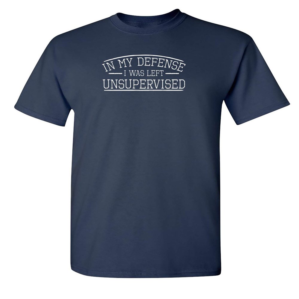 Defense Unsupervised Shirt Graphic Novelty Sarcastic Funny Tshirt XL Navy