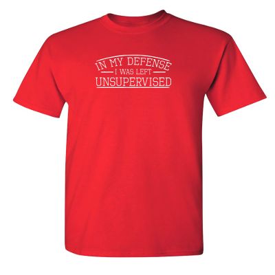 Defense Unsupervised Shirt Graphic Novelty Sarcastic Funny Tshirt S Red