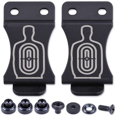 KYDEX Belt Clip for Holsters & Sheaths (w/Silhouette Target Engraving) - (Fits 1.50in Belts) - (Inside-The-Waistband/IWB) - (USA Made) - (w/Mounting Hardware) - (2 Pack)