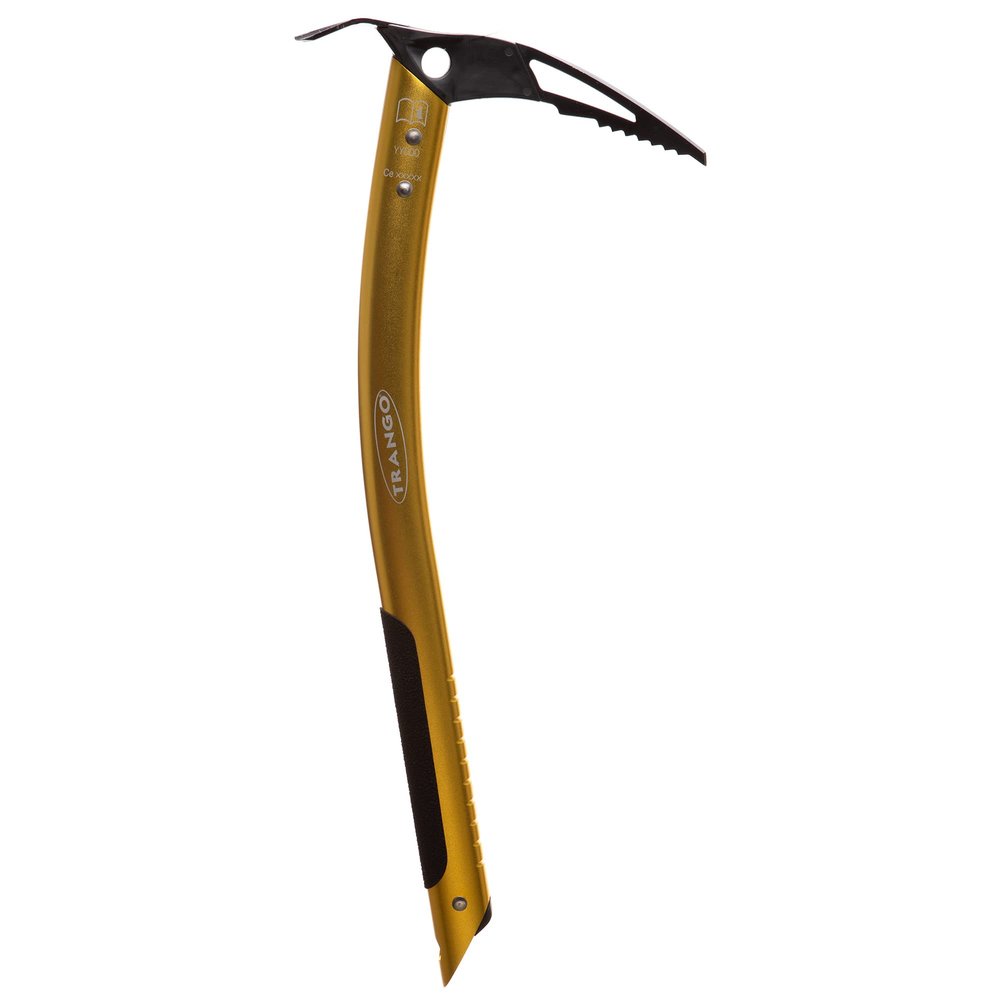 TRANGO Altum Ice Ax - Lightweight Aluminum Mountaineering Axe, Steel Pick, Plantable Shaft, Alpine Climbing, Gold, 45 cm