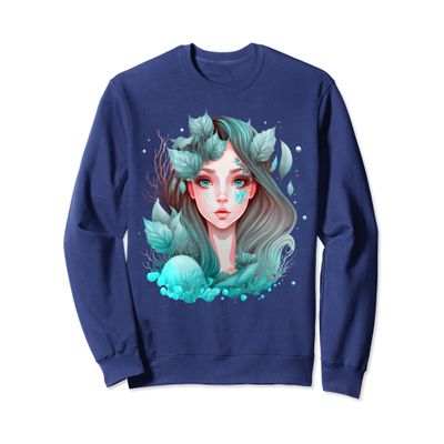 Cute mermaid, fairy, seaweed, plants, water, sea, fantasy Sweatshirt
