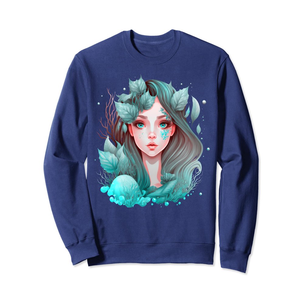 Cute mermaid, fairy, seaweed, plants, water, sea, fantasy Sweatshirt