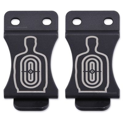 KYDEX Belt Clip for Holsters & Sheaths (w/Silhouette Target Engraving) - (Fits 1.50in Belts) - (Inside-The-Waistband/IWB) - (USA Made) - (2 Pack)