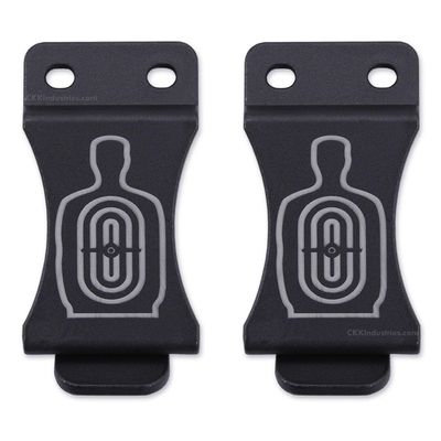 KYDEX Belt Clip for Holsters & Sheaths (w/Silhouette Target Engraving) - (Fits 1.75in Belts) - (Inside-The-Waistband/IWB) - (USA Made) - (2 Pack)