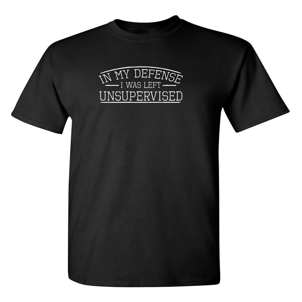 Defense Unsupervised Shirt Graphic Novelty Sarcastic Funny Tshirt S Black