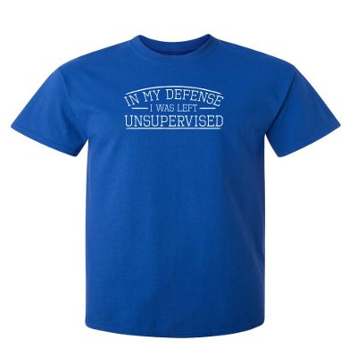 Defense Unsupervised Shirt Graphic Novelty Sarcastic Funny Tshirt L Royal