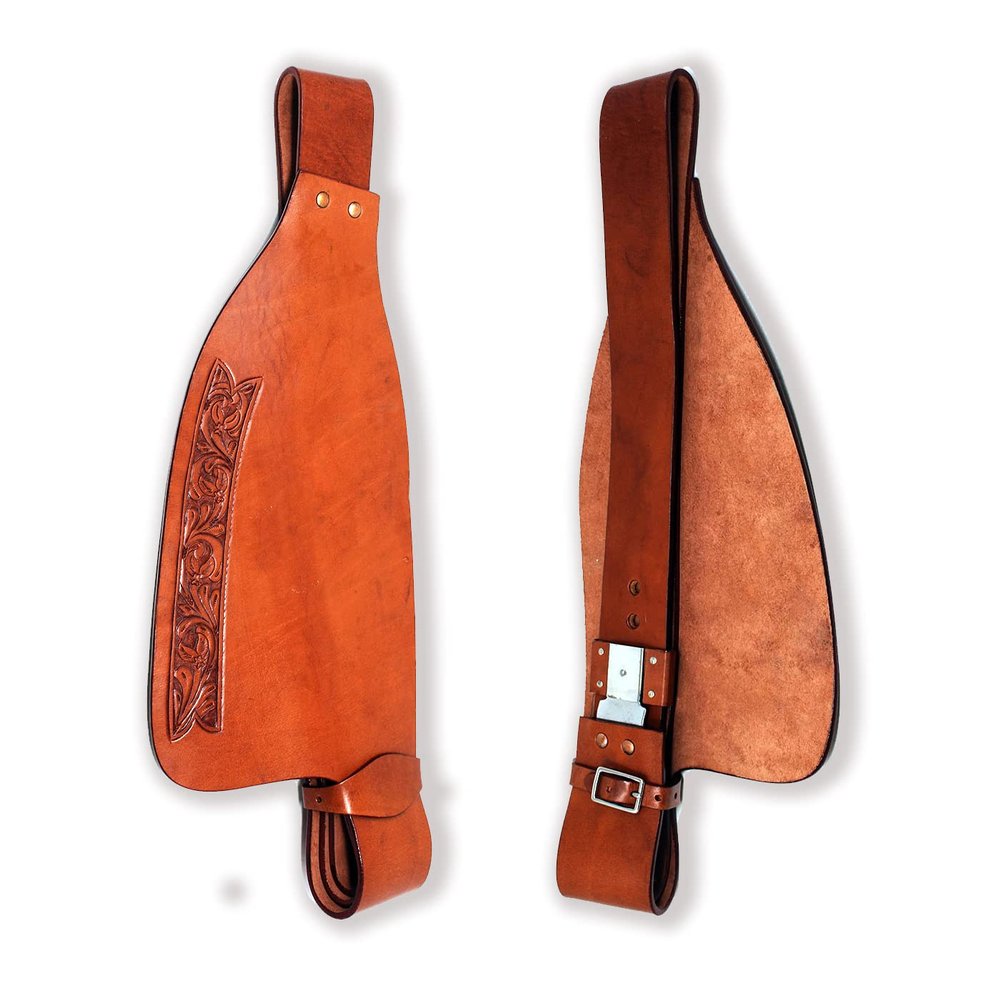 Horse Western Adult Tooled Genuine Leather Replacement Saddle Fenders Handmade Sold in Pairs ME-WSF-008
