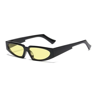 Small Irregular Cat eye Sunglasses For Women Vintage Travel Hip hop street sunglasses Men Eyewear,black yellow,One size