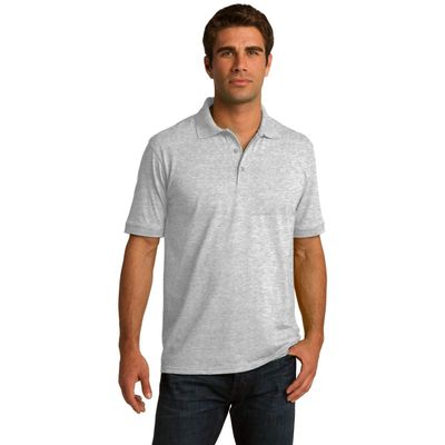 Clothe Co. Mens Short Sleeve Jersey Knit Polo Shirt, Ash,XL