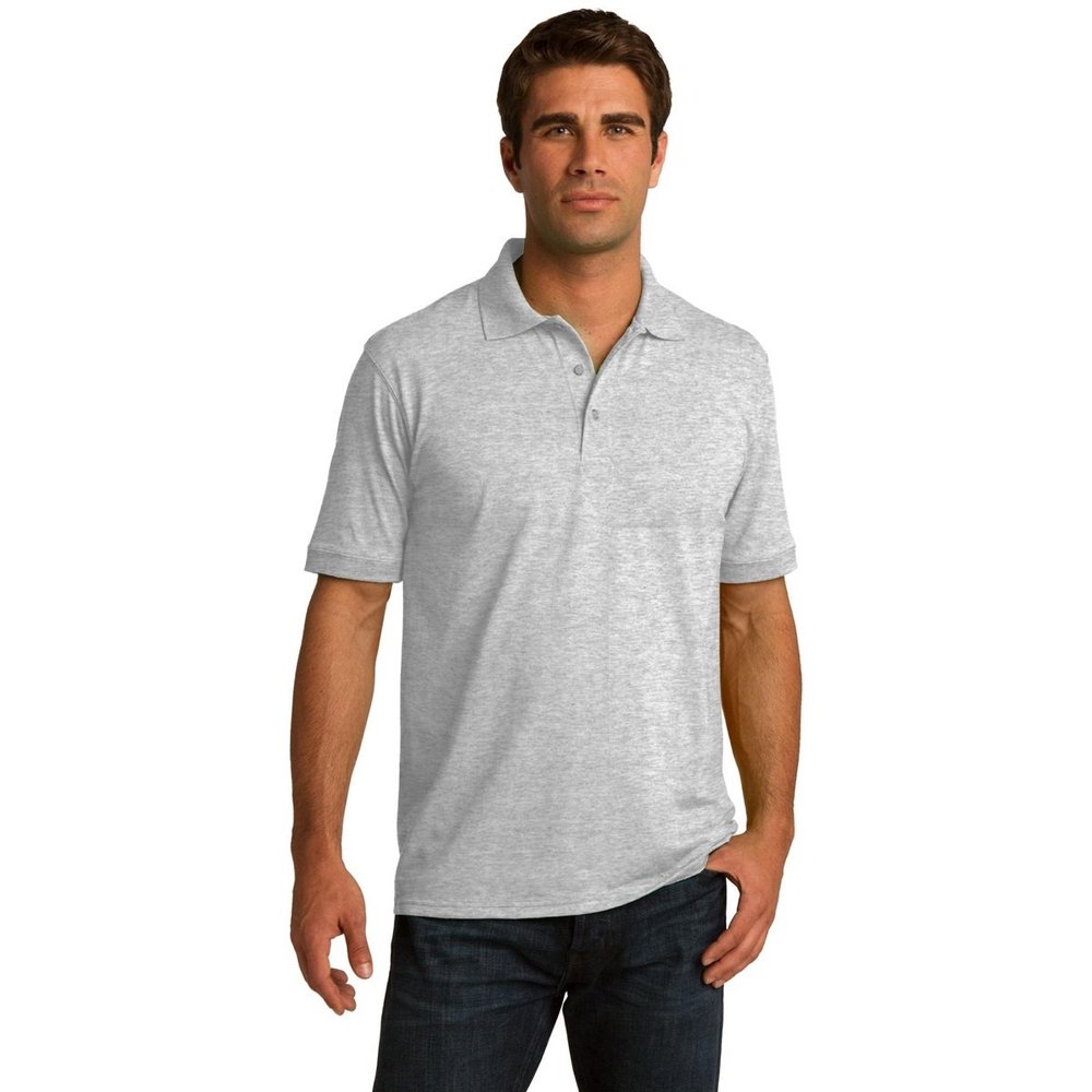 Clothe Co. Mens Short Sleeve Jersey Knit Polo Shirt, Ash,XL