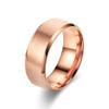 Classic 8mm Stainless Steel Men Rings Rose Gold Color Brushed Surface Wedding Band Unisex Engagement Jewelry Gifts F98R9 (Rose Gold Color-8) view 1