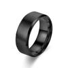 Classic 8mm Stainless Steel Men Rings Rose Gold Color Brushed Surface Wedding Band Unisex Engagement Jewelry Gifts F98R9 (Black Color-8) view 1