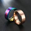 Classic 8mm Stainless Steel Men Rings Rose Gold Color Brushed Surface Wedding Band Unisex Engagement Jewelry Gifts F98R9 (Black Color-8) view 3