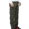 Men's Loose Cargo Slacks Multi-Pocket Fleece Lined Winter Warm Cotton Pants Outdoor Tactical Military Trousers (ArmyGreen,40) view 3