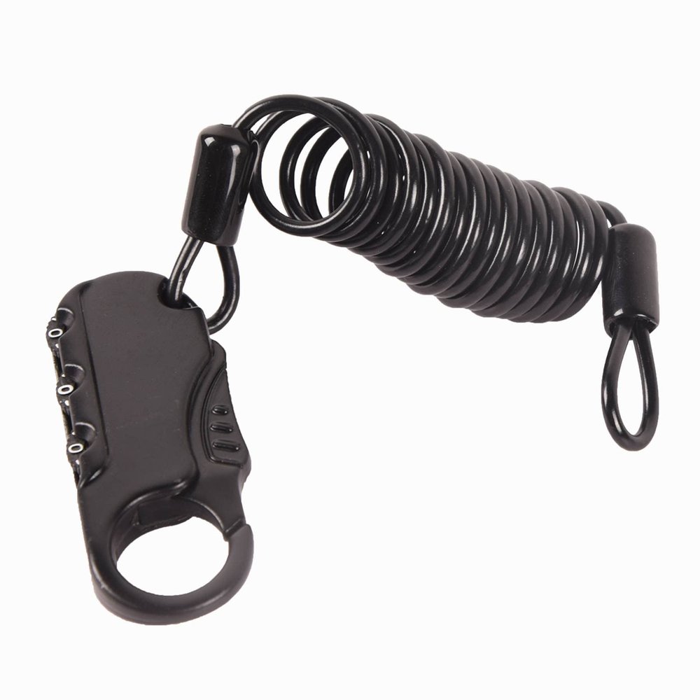 Doppy Helmet Lock Helmet Bike/Motorcycle Lock Cable Anti-Theft Bicycle Locks Combination Lock Cycling Cable Lock(Black)