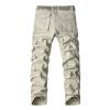 Men's Outdoor Cargo Trousers Multi-Pocket Casual Cotton Pants with No Belt Tactical Military Army Hiking Slacks (Light Yellow,29) view 2