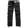 JEsilunmaMY Men's Loose Cargo Slacks Multi-Pocket Fleece Lined Winter Warm Cotton Pants Outdoor Tactical Military Trousers (Black,32) view 1
