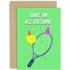Old English Co. Fun Tennis Birthday Card For Him Her - Have An Ace Birthday - Tennis Ball and Racket - Sports Birthday Card for Men Women | Blank Inside with Envelope view 1