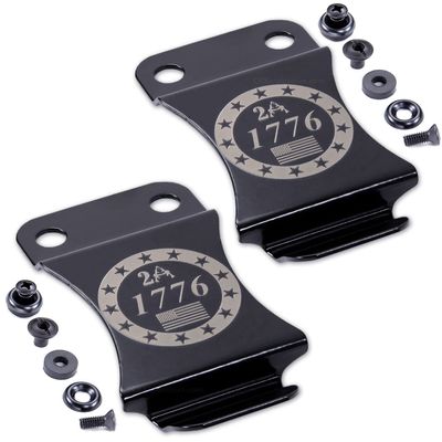 KYDEX Belt Clip for Holsters & Sheaths (Flush Mount Design - w/2nd Amendment - 1776 Engraving) - (Metal) - (Inside-The-Waistband/IWB) - (Fits 1.75in Belts) - (w/Mounting Hardware) - (2 Pack)