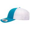 The Hat Pros Yupoong Classic Premium Mesh 6 Panel Retro Trucker Cap | Mid Profile Snapback | OSFA (Turquoise/White) view 3