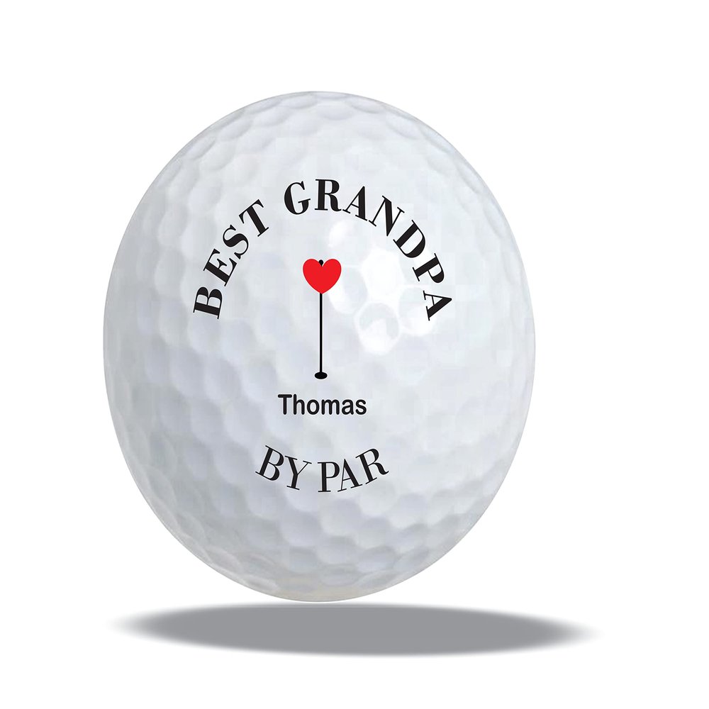 Best Grandpa by Par, Personalized Name Golf Ball, Custom Golf Ball, Gift from Kids, Gift for Dad (24 Pack)