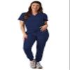 Green Town Scrubs for Women Scrub Set - Slim Fit Jogger Pant and Tuck-In V-Neck Top, 5 Pockets, Easy Care Uniform -Navy-X-Large view 1