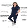 Green Town Scrubs for Women Scrub Set - Slim Fit Jogger Pant and Tuck-In V-Neck Top, 5 Pockets, Easy Care Uniform -Navy-X-Large view 2